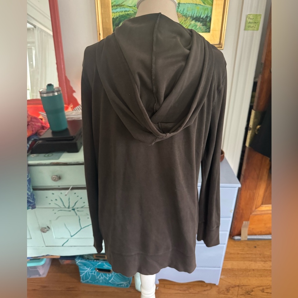 Make + Model Chocolate Brown Distressed Cotton Ho… - image 3